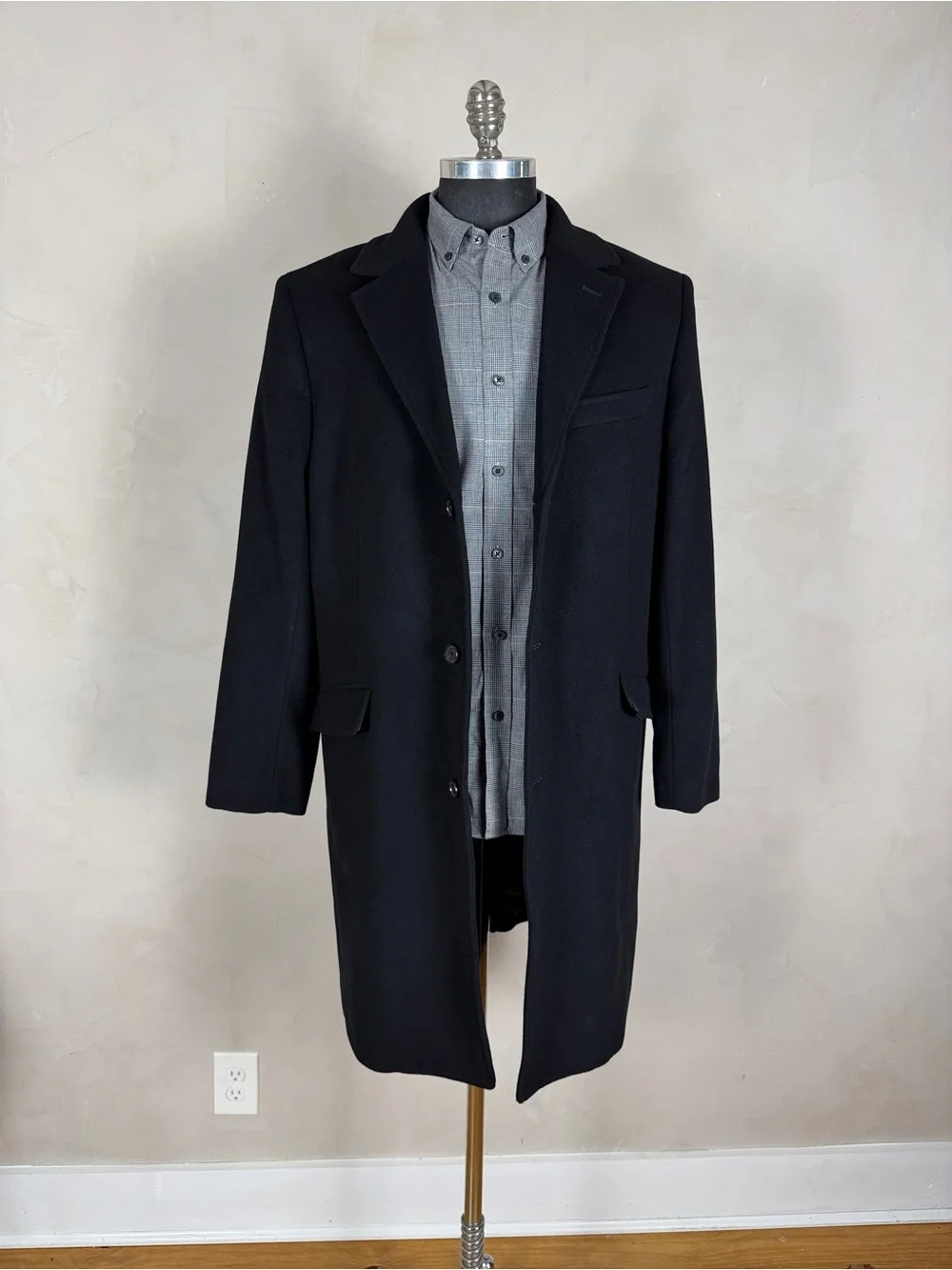 J.Crew Rivington Topcoat Italian Wool Cashmere Black Men’s 42R BS469